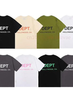 DEPT Fashion Brand T-Shirt for Men and Women Short Sleeve Letter Print