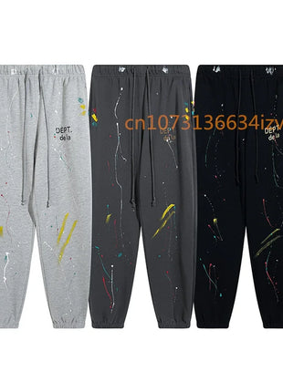 Dept Letter Print Sweatpants Fashion Brand Autumn and Winter Loose