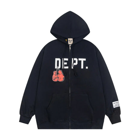 Dept Print Fashion Brand Letter Design Zip Oversized Hoodies Zipper