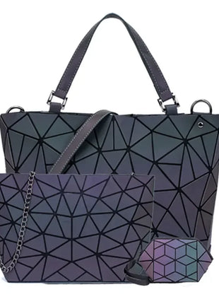 Women Handbags Walmart Luxury Geometric Shoulder Bag Set Folding Tote