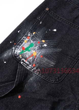 Dept Print Fashion Brand Jeans Autumn and Winter Loose Casual Sports