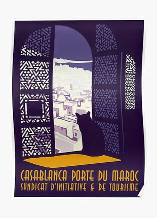 Casablanca Porte Du Maroc Travel Poster  Poster Funny Print Home Wall