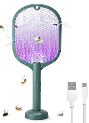 Smart Electric Insect Racket Swatter Zapper 3000V USB Rechargeable