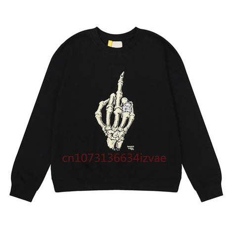 DEPT Fashion Sweatshirts for Men and Women Skeleton Hand Bones Print