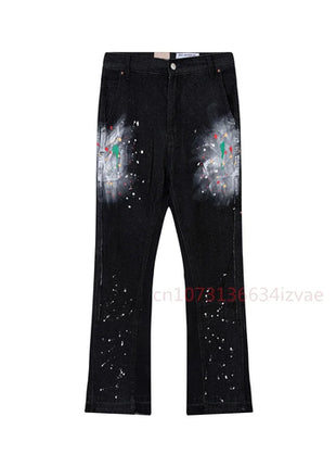 Dept Print Fashion Brand Jeans Autumn and Winter Loose Casual Sports