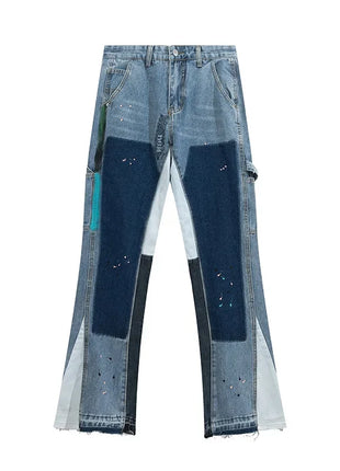 Dept Letter Fashion Brand Jeans Gallery Print Summer Loose Casual