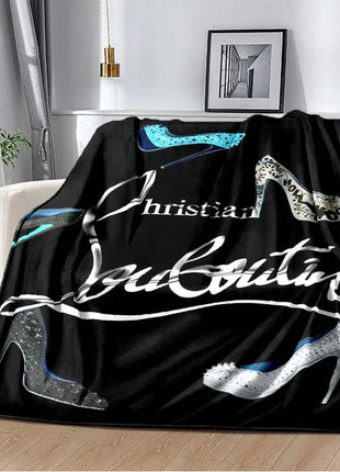 C-Christian Louboutin Flannel Soft Warm Blanket Retro Blanket Bed