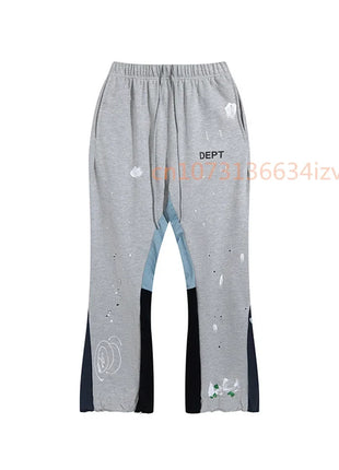 Dept Letter Print Sweatpants Fashion Brand Autumn and Winter Loose