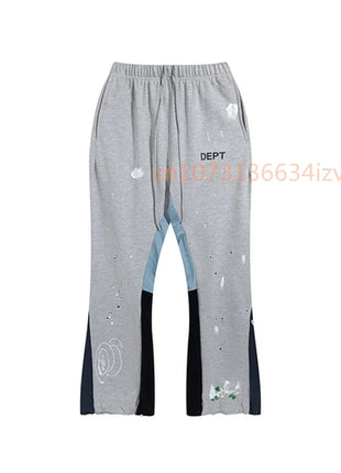 Dept Letter Print Sweatpants Fashion Brand Autumn and Winter Loose