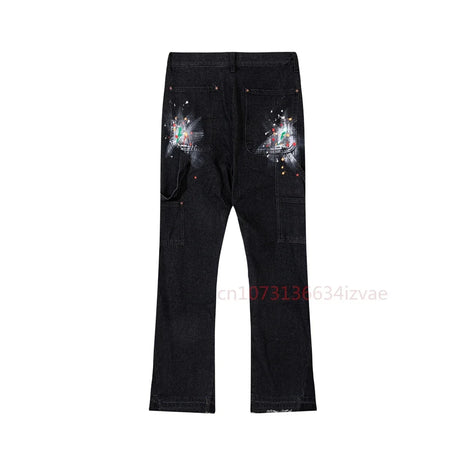 Dept Print Fashion Brand Jeans Autumn and Winter Loose Casual Sports