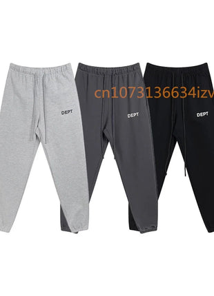 Dept Letter Print Sweatpants Fashion Brand Autumn and Winter Loose