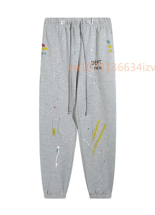 Dept Letter Print Sweatpants Fashion Brand Autumn and Winter Loose