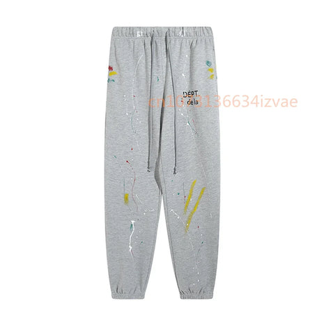 Dept Letter Print Sweatpants Fashion Brand Autumn and Winter Loose