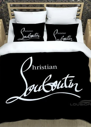 3PCS Single-sided Christian-louboutin Printed Comforter Bedding Sets