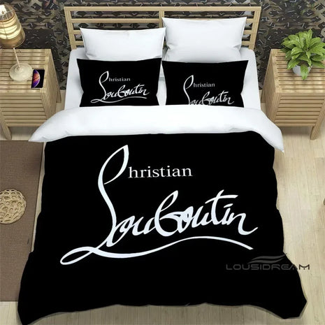 3PCS Single-sided Christian-louboutin Printed Comforter Bedding Sets