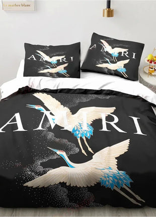 Fashion Amiris Graffiti Three-piece Bed Set,Comforter Bed Set Quilt