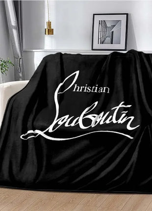 C-Christian Louboutin Flannel Soft Warm Blanket Retro Blanket Bed