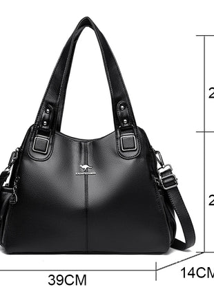 Genuine Soft Walmart Leather Handbags for Women Vintage Shoulder Tote Bag