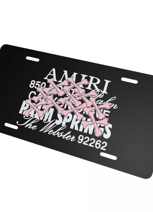 Logo Amiris Graffiti Pattern License Plate Car Tag Aluminum Car Auto