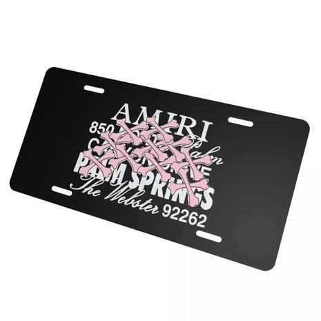 Logo Amiris Graffiti Pattern License Plate Car Tag Aluminum Car Auto