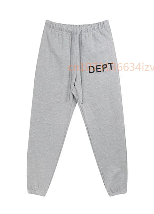 Dept Letter Print Sweatpants Fashion Brand Autumn and Winter Loose