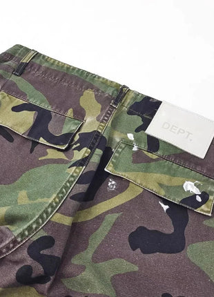 Dept Letter Print Fashion Brand Camouflage Pants Gallery Summer Loose