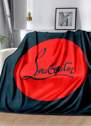 C-Christian Louboutin Flannel Soft Warm Blanket Retro Blanket Bed