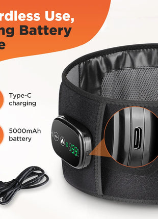 Electric Heating Waist Massager Vibration Hot Compress Lumbar Brace