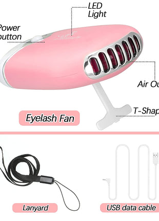 3 in 1 USB Air Conditioning Lash Fan Dryer Lash Shampoo Brushes Nose