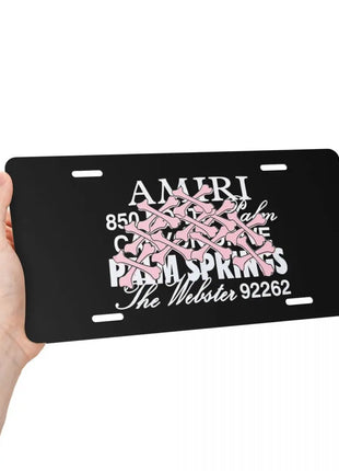 Logo Amiris Graffiti Pattern License Plate Car Tag Aluminum Car Auto