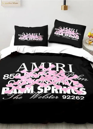 Fashion Amiris Graffiti Three-piece Bed Set,Comforter Bed Set Quilt