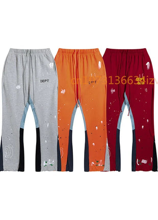 Dept Letter Print Sweatpants Fashion Brand Autumn and Winter Loose