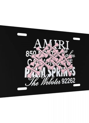 Logo Amiris Graffiti Pattern License Plate Car Tag Aluminum Car Auto