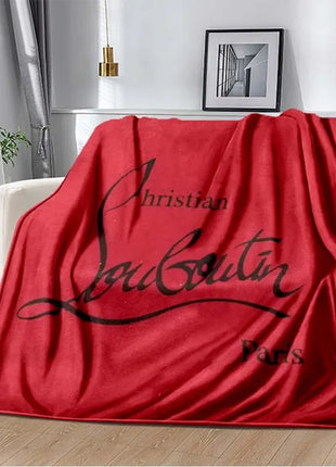 C-Christian Louboutin Flannel Soft Warm Blanket Retro Blanket Bed