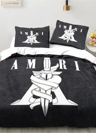 Fashion Amiris Graffiti Three-piece Bed Set,Comforter Bed Set Quilt