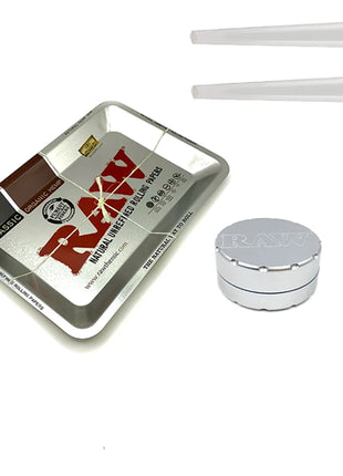 18x12.5cm Metal Tobacco Rolling Tray 52MM Herb Tobacco Grinder 2 layer