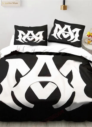 Fashion Amiris Graffiti Three-piece Bed Set,Comforter Bed Set Quilt