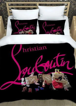 3PCS Single-sided Christian-louboutin Printed Comforter Bedding Sets