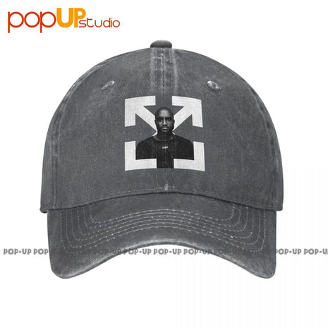 2021 Virgil Abloh  5000 Washed Denim Baseball Cap Trucker Hats Print