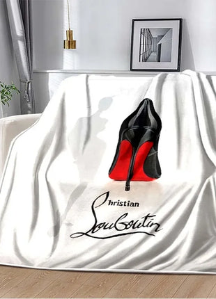 C-Christian Louboutin Flannel Soft Warm Blanket Retro Blanket Bed