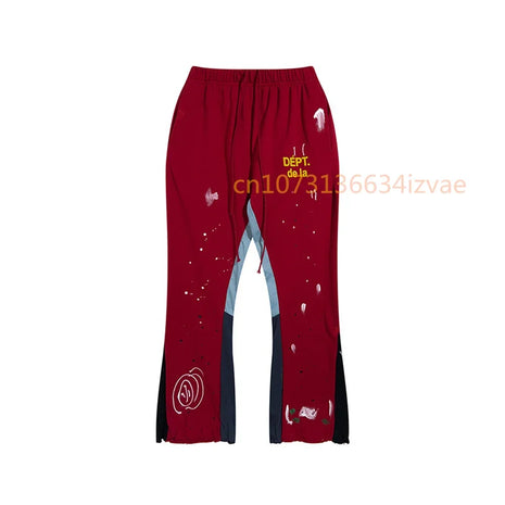 Dept Letter Print Sweatpants Fashion Brand Autumn and Winter Loose