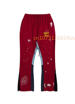 Dept Letter Print Sweatpants Fashion Brand Autumn and Winter Loose