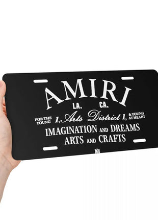 Logo Amiris Graffiti Pattern License Plate Car Tag Aluminum Car Auto