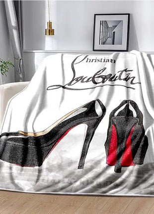 C-Christian Louboutin Flannel Soft Warm Blanket Retro Blanket Bed