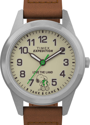 Timex Peanuts X Leather Band Watch