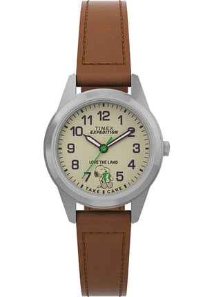 Timex Peanuts X Leather Band Watch