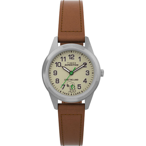 Timex Peanuts X Leather Band Watch