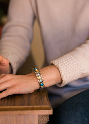 Solar System Silver Bangle Bracelet