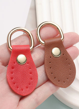 2Pcs/Lot Handmade Bag Buckle Straps PU Leather Metal Handbags Shoulder Buckle DIY Zipper Puller Manual Purse Accessories ﻿