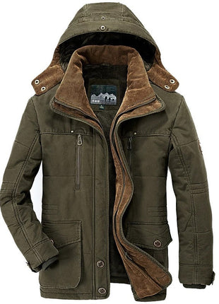 Mens Hooded Winter Parka Coat with Inner Fleece